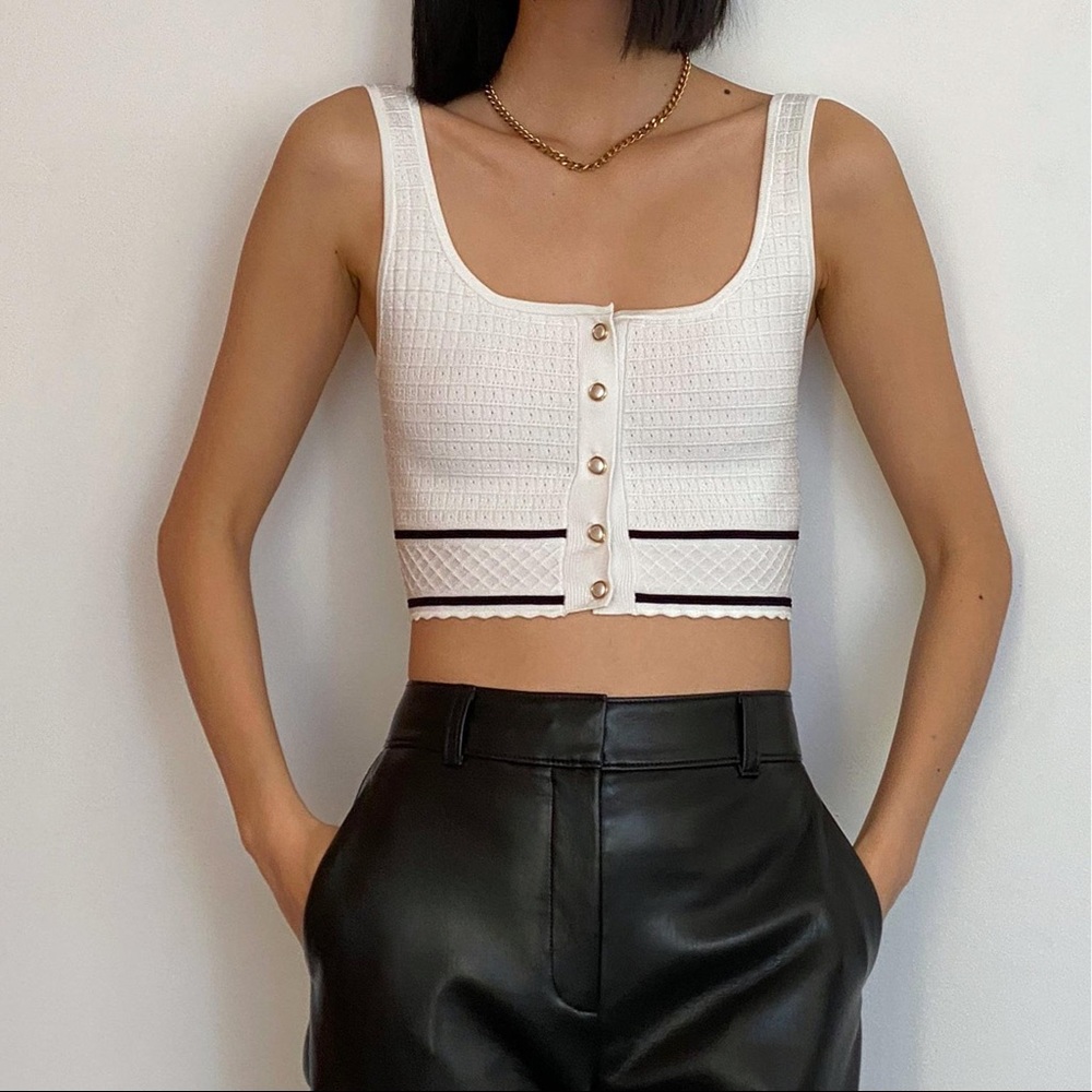 ‼️SOLD‼️ BABATON Sculpt Knit Button Top, Aritzia Size 2XS